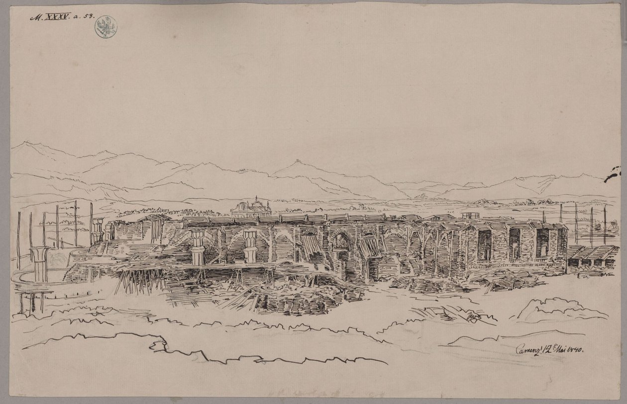 Kamenz. Schloss. Ansicht des Grundbaues von Karl Friedrich Schinkel