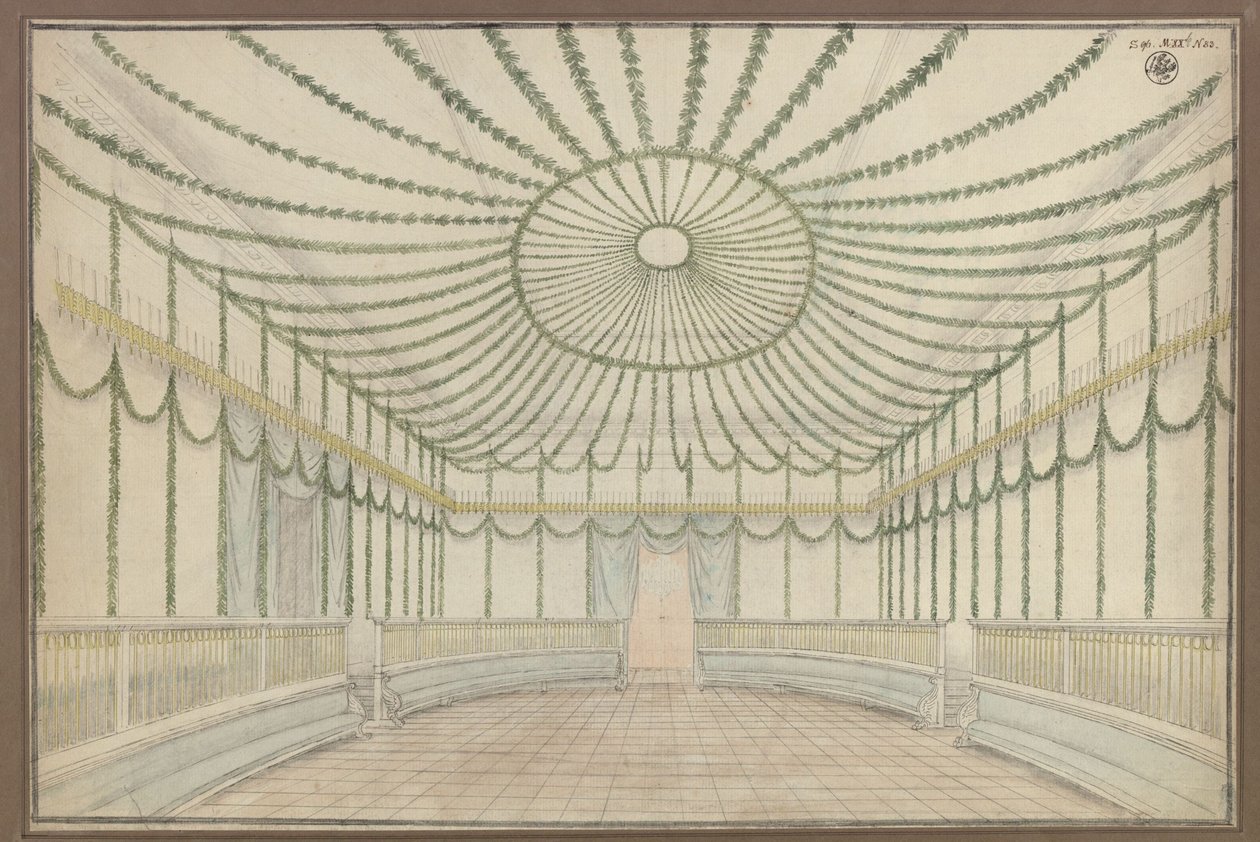 Merseburg. Schloss. Entwurf zur Dekoration eines Saales anlässlich der Huldigungsfeierlichkeiten für Friedrich Wilhelm III. von Preußen von Karl Friedrich Schinkel