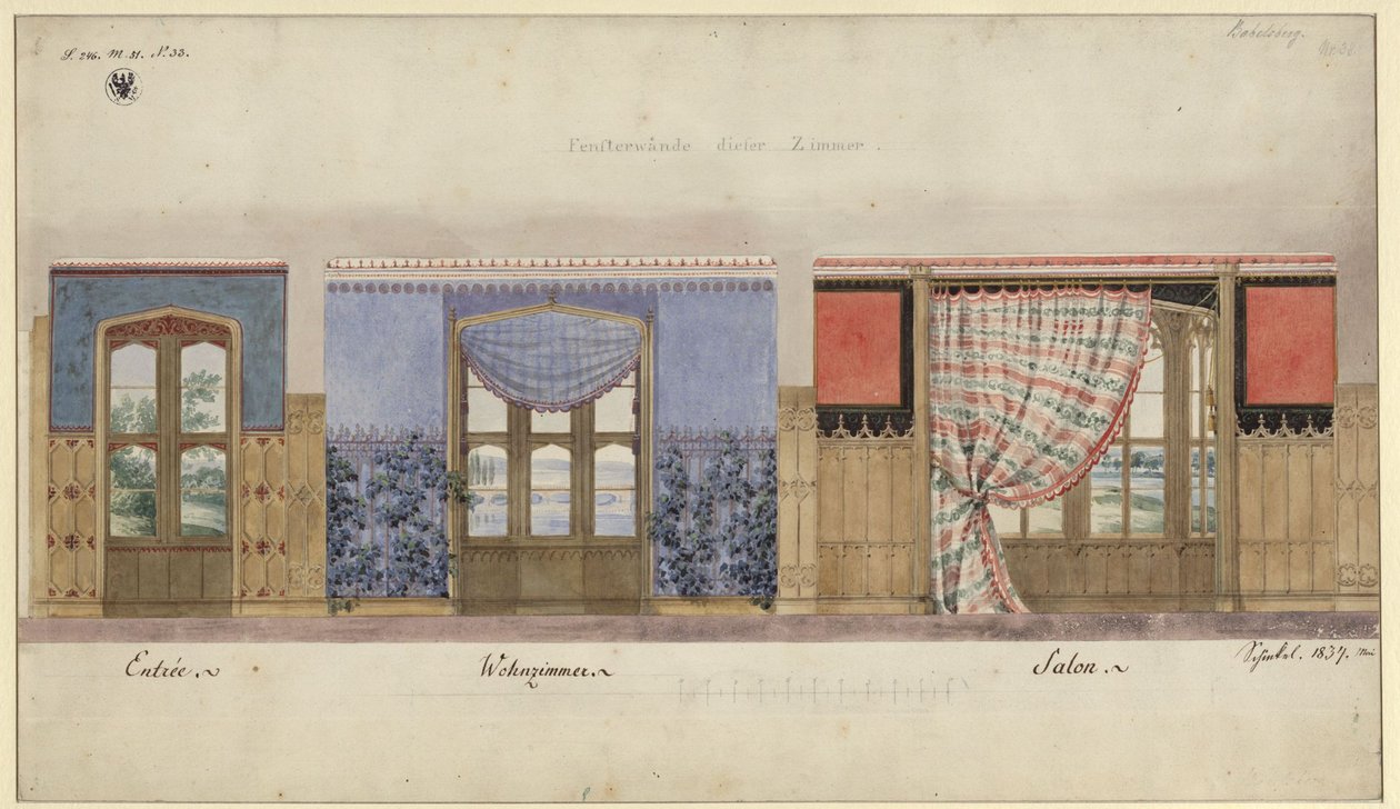 Potsdam. Schloss Babelsberg. Wanddekorationen von Karl Friedrich Schinkel