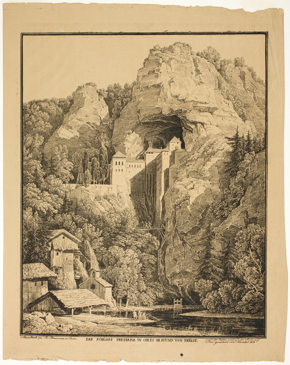 Burg Predjama in Krein, zwölf Stunden von Triest entfernt von Karl Friedrich Schinkel