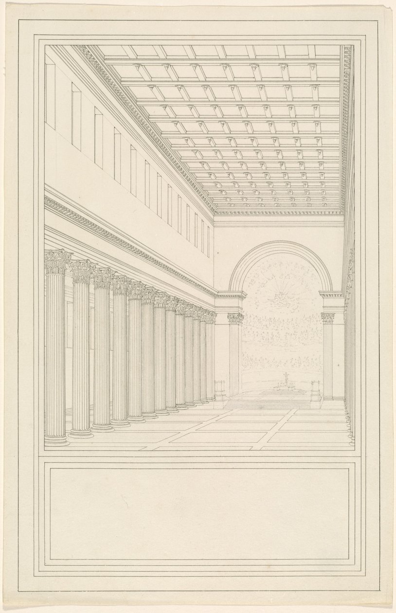 Das Kirchenschiff und die Apsis, ohne Querschiff, einer Kathedrale für Berlin von Karl Friedrich Schinkel
