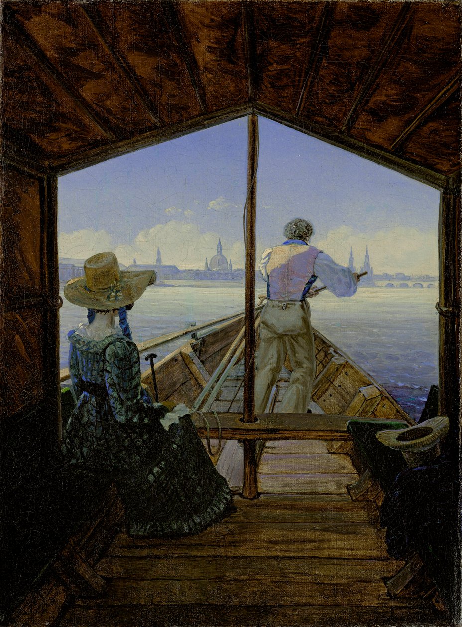 Früher Morgen an der Elbe, nahe Dresden, 1827 von Karl Gustav Carus