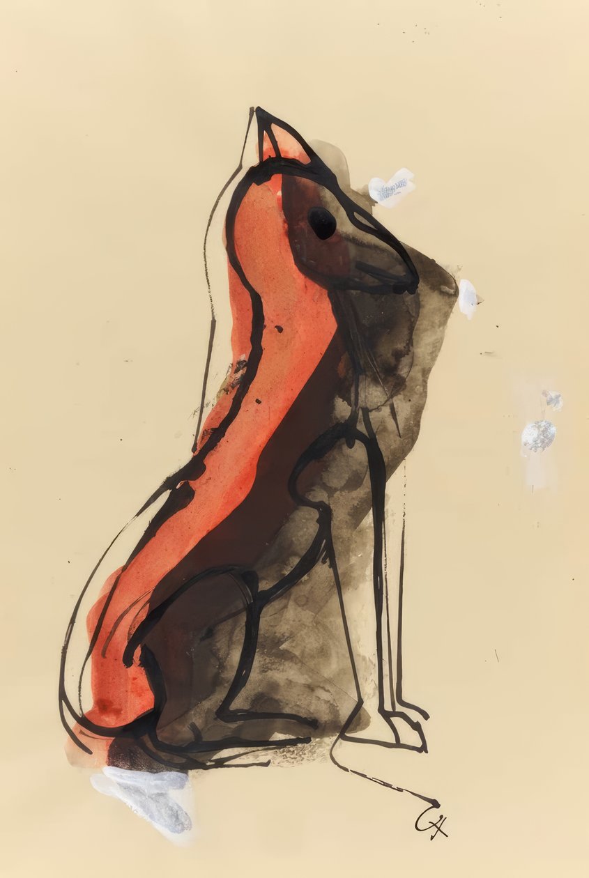 Fabeltier - rot von Karl Hofer