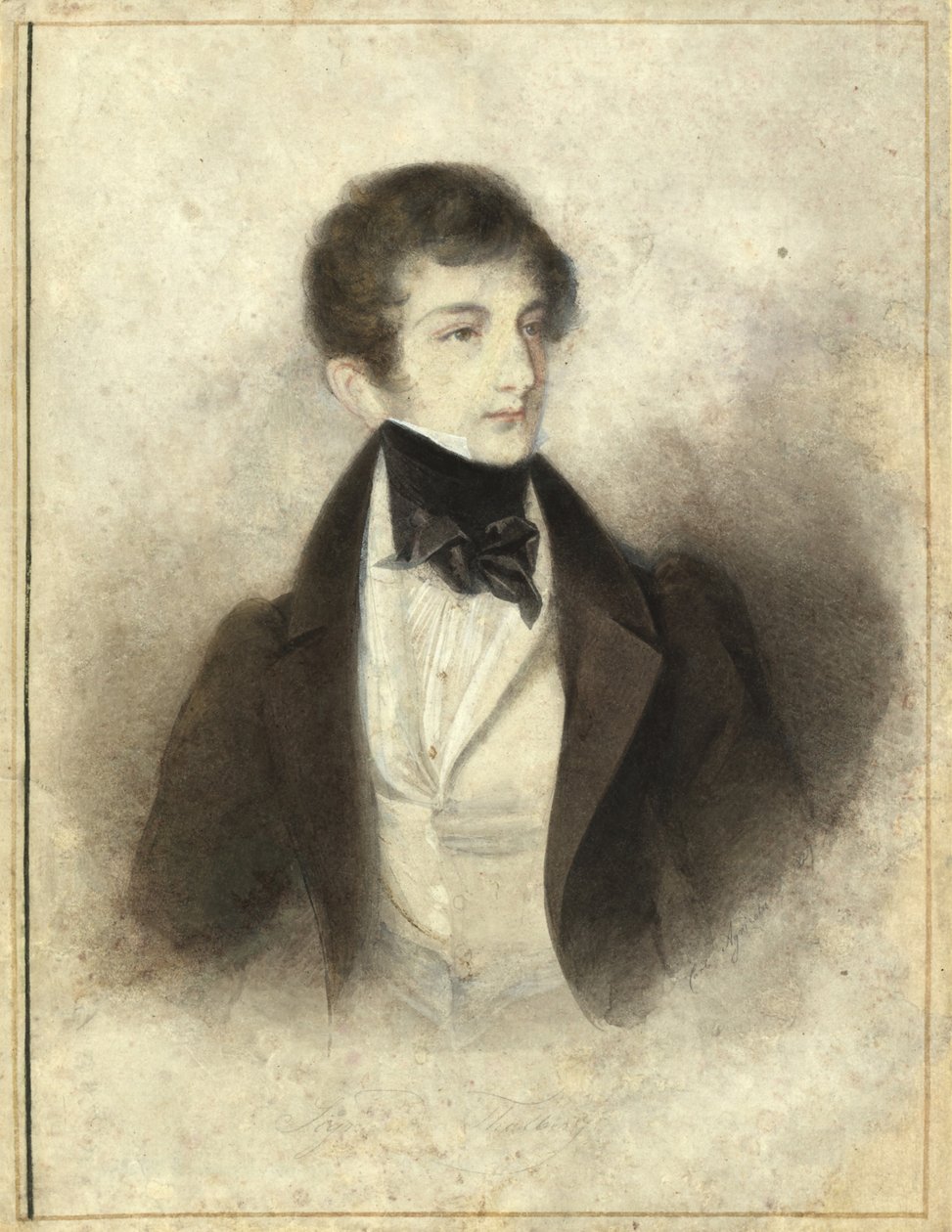 Porträt des Pianisten und Komponisten Sigismund Thalberg, 1829 von Karl Joseph Aloys Agricola