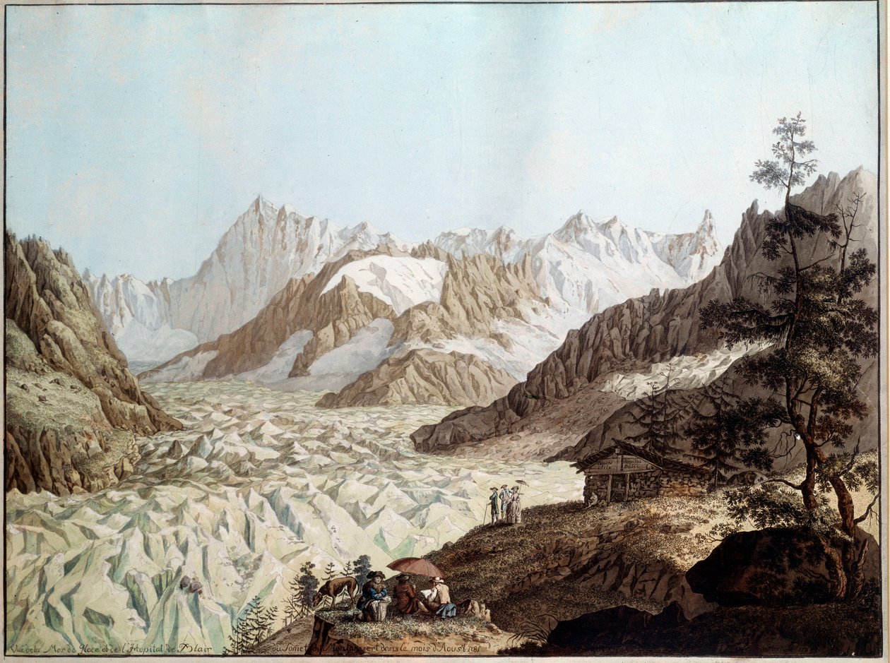 Ansicht des Eismeers des Mont Avert bei Chamonix in den Alpen von Karl Ludwig Hackert