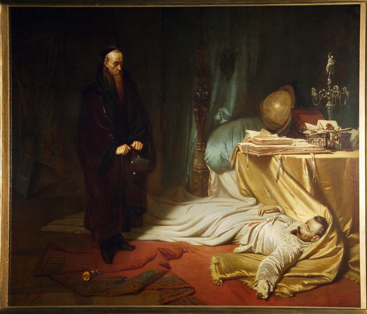 Baptiste Seni bei der Leiche von Wallenstein, aus der Wallenstein-Trilogie von Friedrich Schiller von Karl Theodor von Piloty