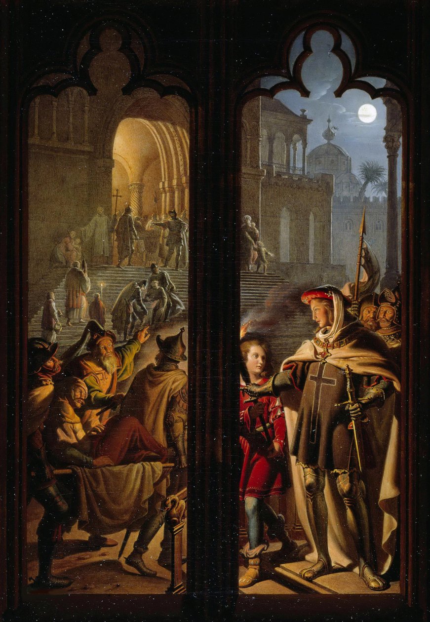 Deutschordensritter als Ordonnanzen in Jerusalem, 1824 von Karl Wilhelm Kolbe the Younger