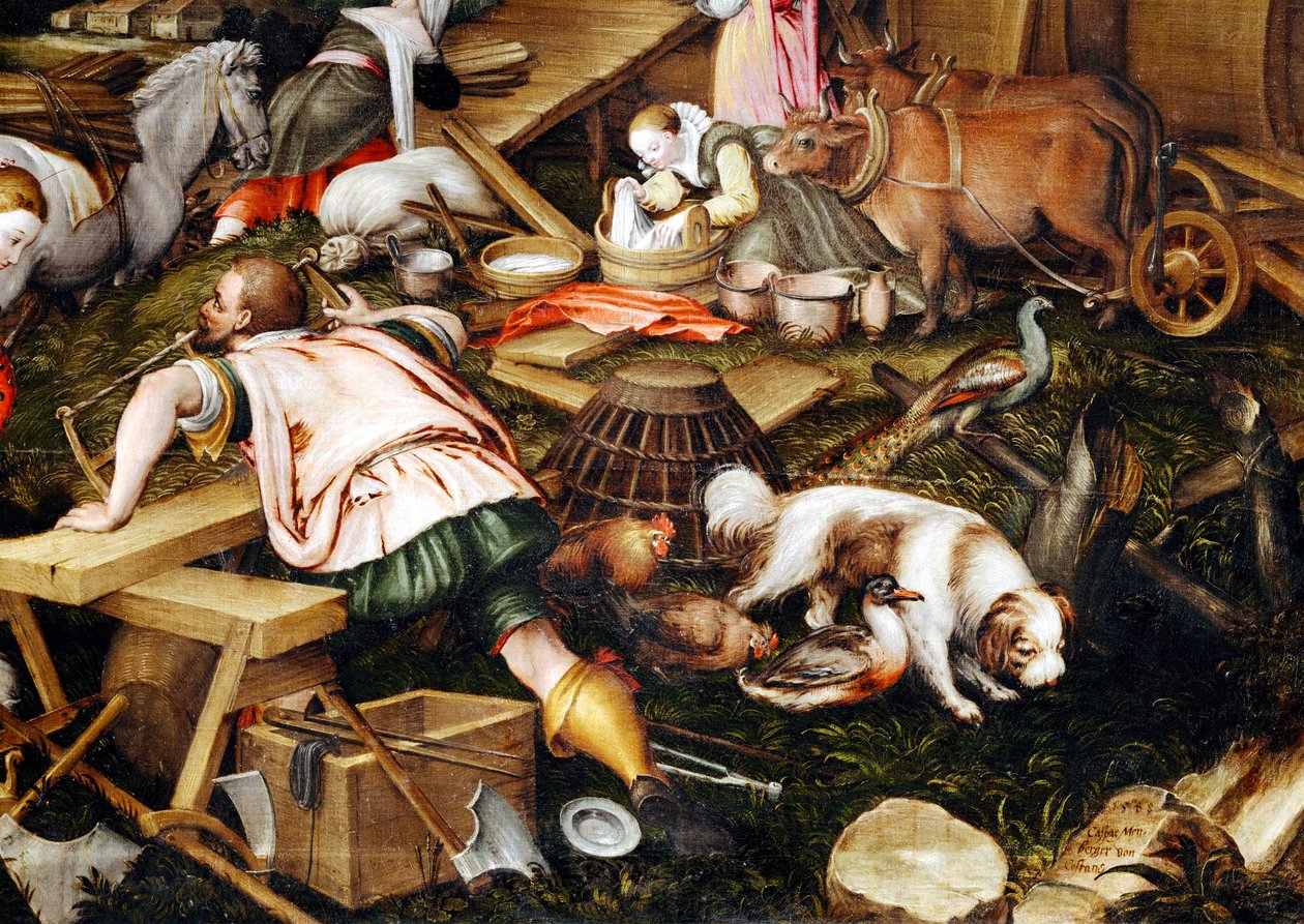 Die Tiere betreten die Arche Noahs von Kaspar the Elder Memberger