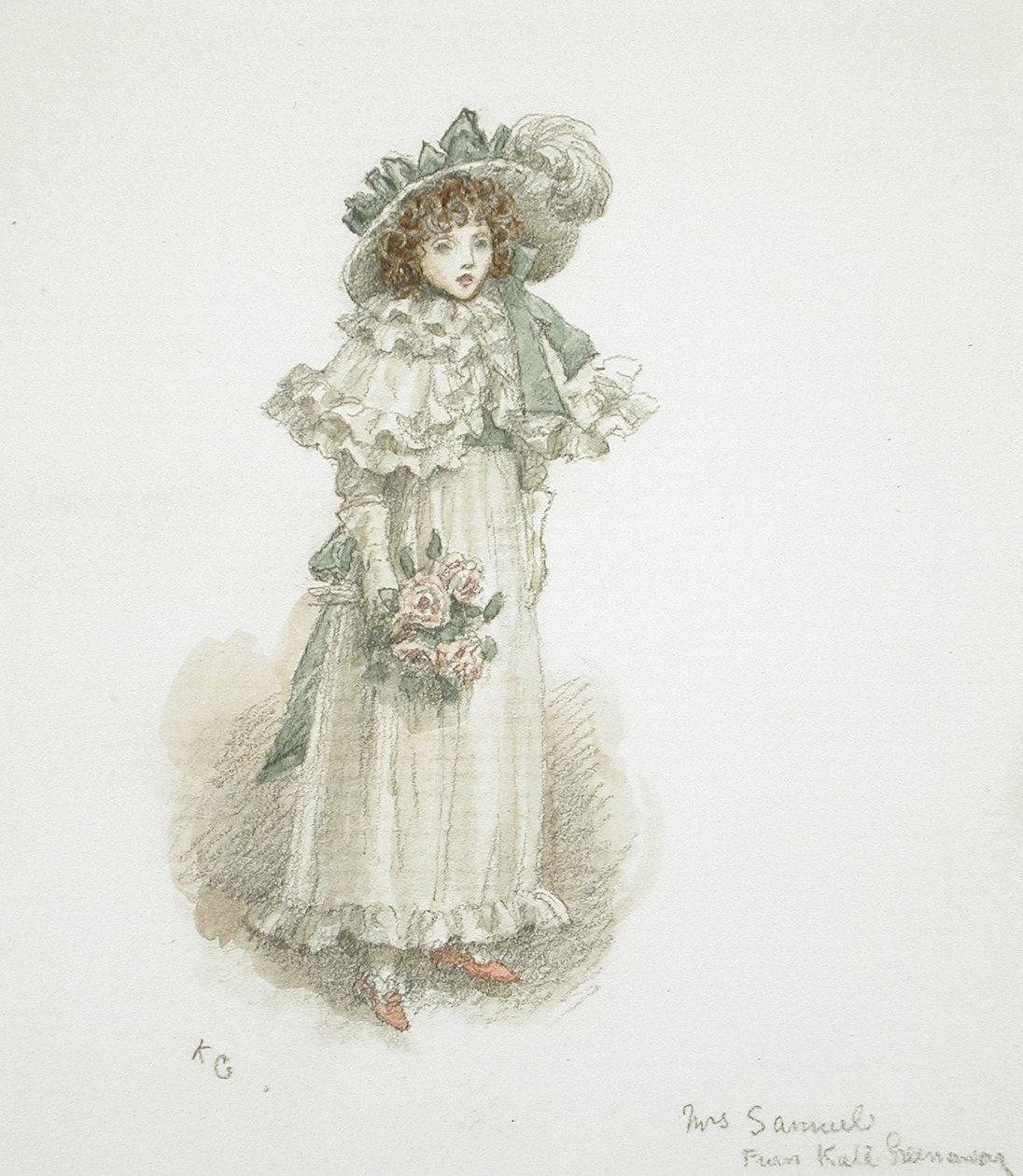 Studie eines vollständig bekleideten kleinen Mädchens von Kate Greenaway