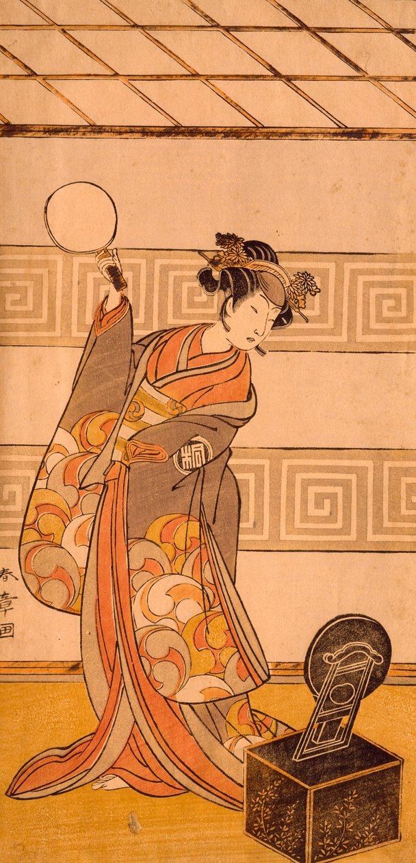 Schauspieler Arashi Sangoro II in Frauenrolle, Holzschnitt, Japan, japanische Zivilisation von Katsukawa Shuncho