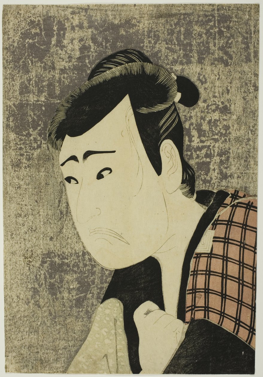 Büste des Schauspielers Ichikawa Yaozo III als Tanabe Bunzo im Stück Hana-ayame Bunroku Soga, aufgeführt im Miyako-Theater ab dem fünften Tag des fünften Monats, 1794 von Katsukawa Shun