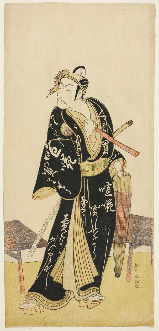 Schauspieler Ichikawa Danjūrō V als Sukeroku in „Die sieben Verkleidungen von Soga“ von Katsukawa Shunkо̄