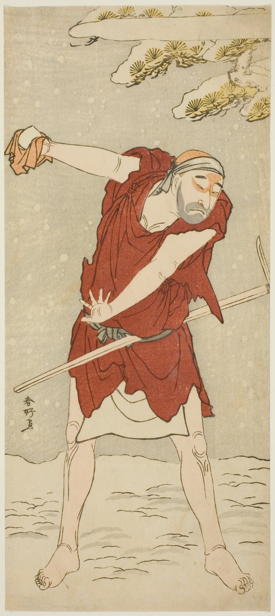 Schauspieler Onoe Matsusuke I als Bettelmönch in „Kurtisane: Kerria-Rosen bei Ide“ („Keisei Ide no yamabuki“) von Katsukawa Shunkо̄