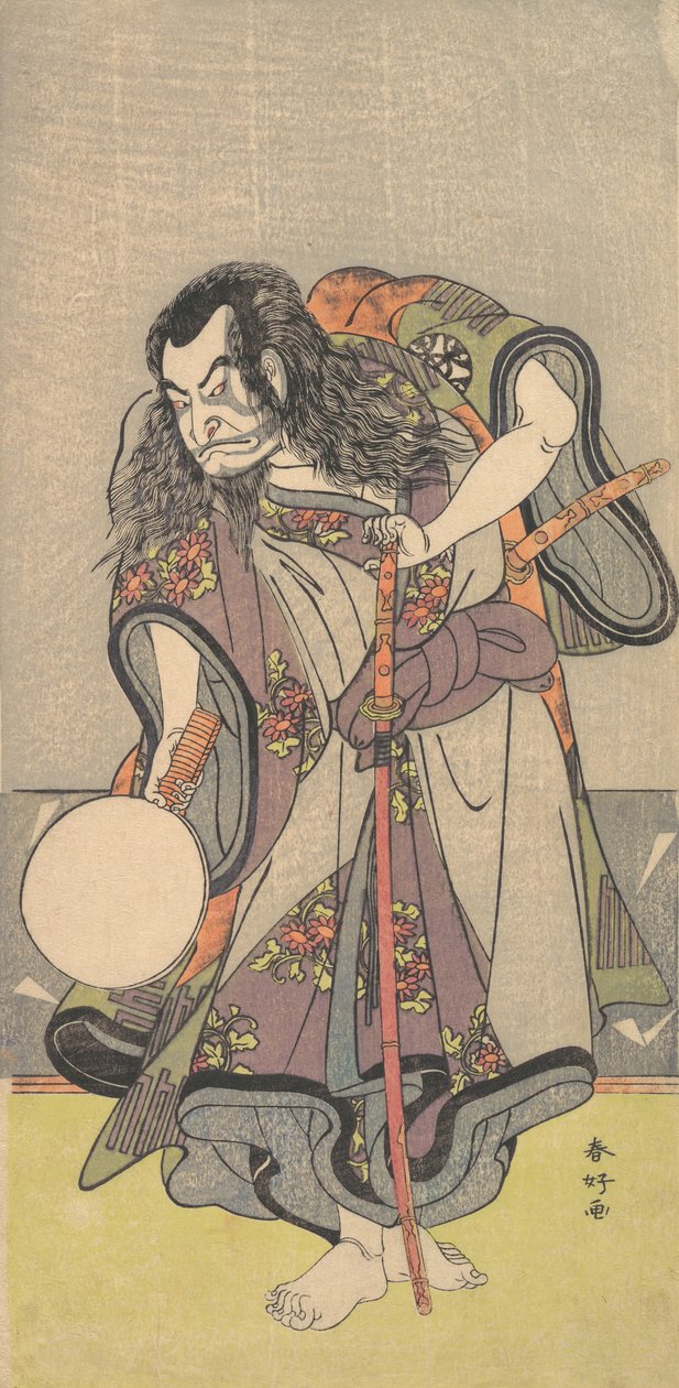Der erste Nakamura Nakazo als Samurai, ca. 1780 von Katsukawa Shunko