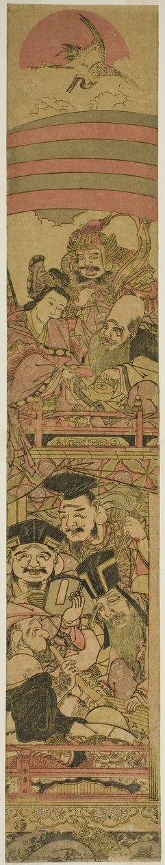Sieben Glücksgötter auf einem Schatzschiff von Katsukawa Shunsho