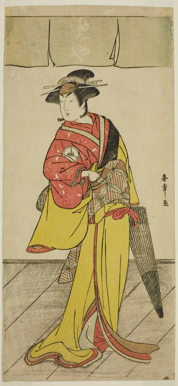Der Schauspieler Iwai Hanshiro IV als Osuwa im Stück Koi no Yosuga Kanagaki Soga, aufgeführt im Ichimura Theater im vierten Monat, 1789 von Katsukawa Shunsho