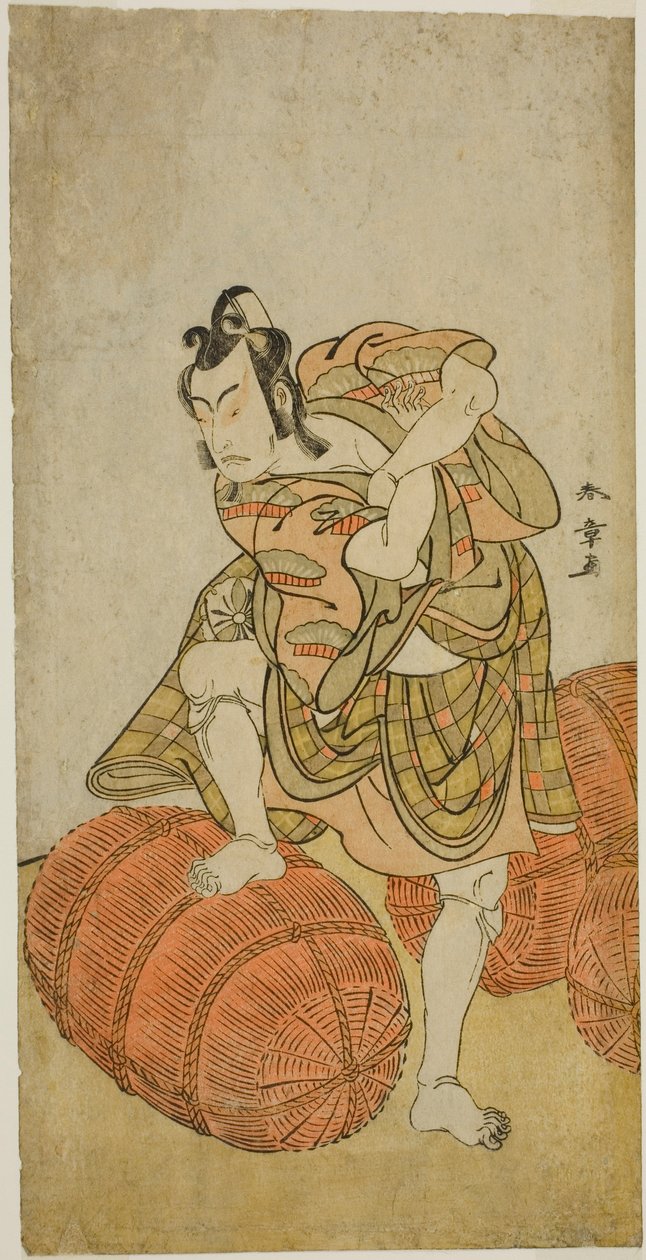 Der Schauspieler Matsumoto Koshiro IV als Matsuo-maru im Stück Sugawara Denju Tenarai Kagami, aufgeführt im Nakamura-Theater im vierten Monat, 1779 von Katsukawa Shunsho