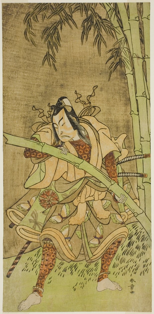 Der Schauspieler Nakamura Tomijuro I als Takenuki Goro im Stück Eho Soga Nen-nen-goyomi, aufgeführt im Morita-Theater im ersten Monat, 1771 von Katsukawa Shunsho