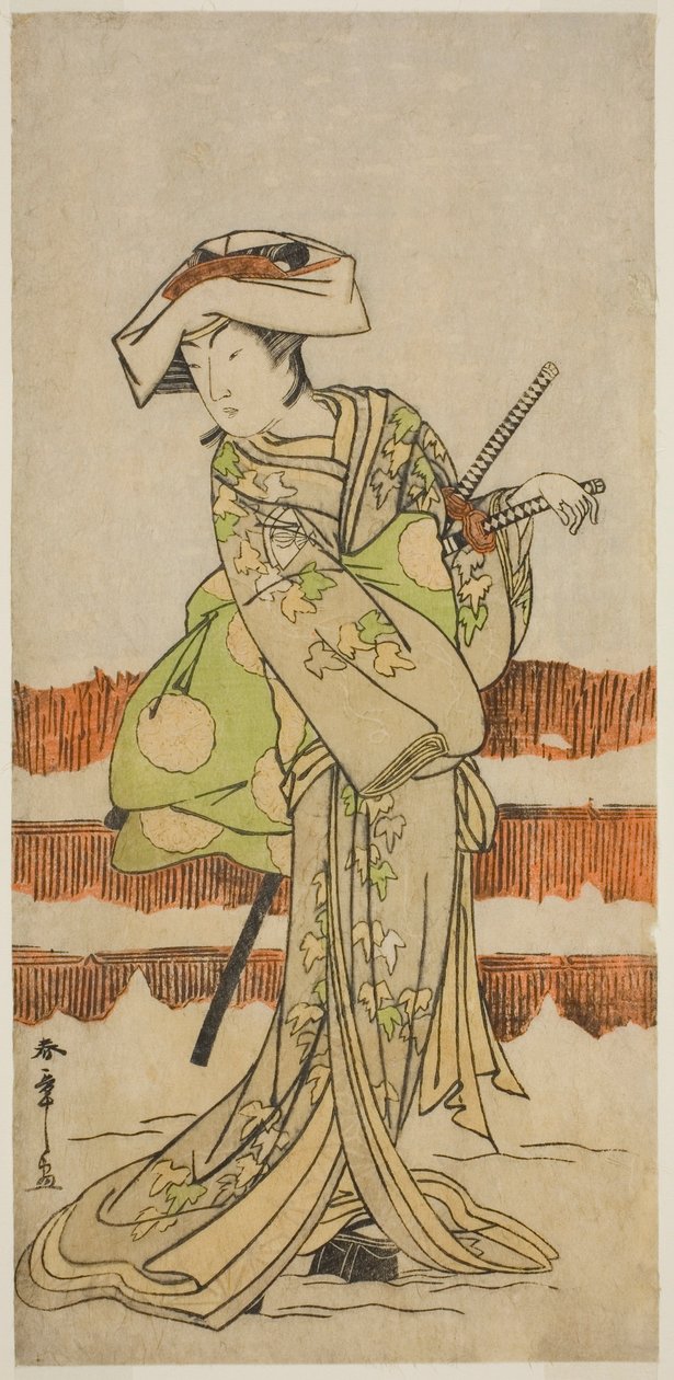 Der Schauspieler Onoe Kikugoro I als Tonase im Stück Kanadehon Chushin Nagori no Kura, aufgeführt im Nakamura Theater im neunten Monat, 1780 von Katsukawa Shunsho