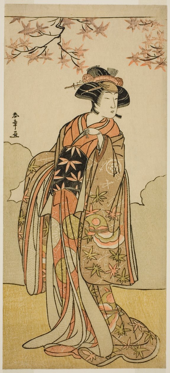 Der Schauspieler Osagawa Tsuneyo II als Onoe no Mae im Stück Date Nishiki Tsui no Yumitori, aufgeführt im Morita-Theater im elften Monat, 1778 von Katsukawa Shunsho