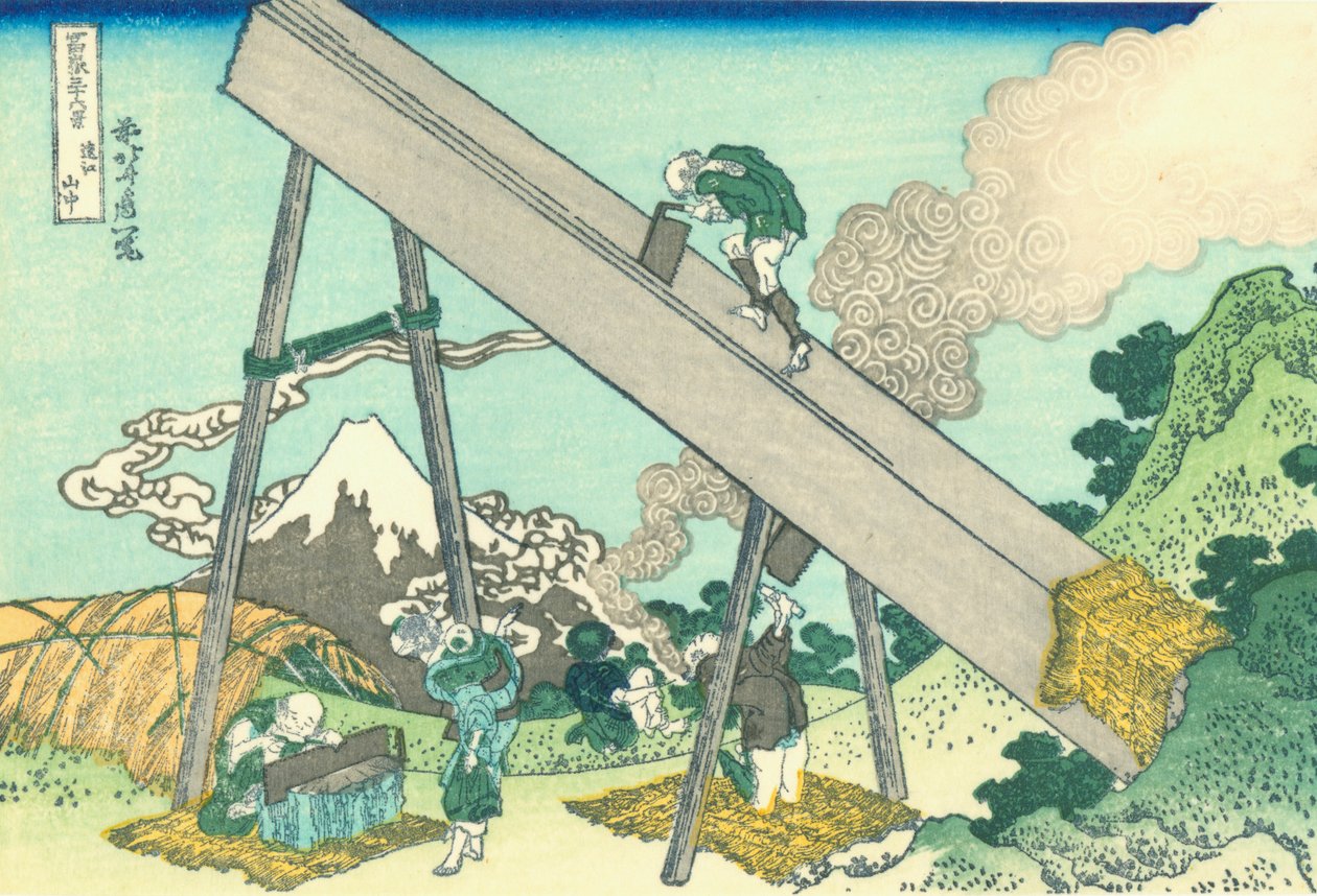 In den Bergen von Totomi von Katsushika Hokusai