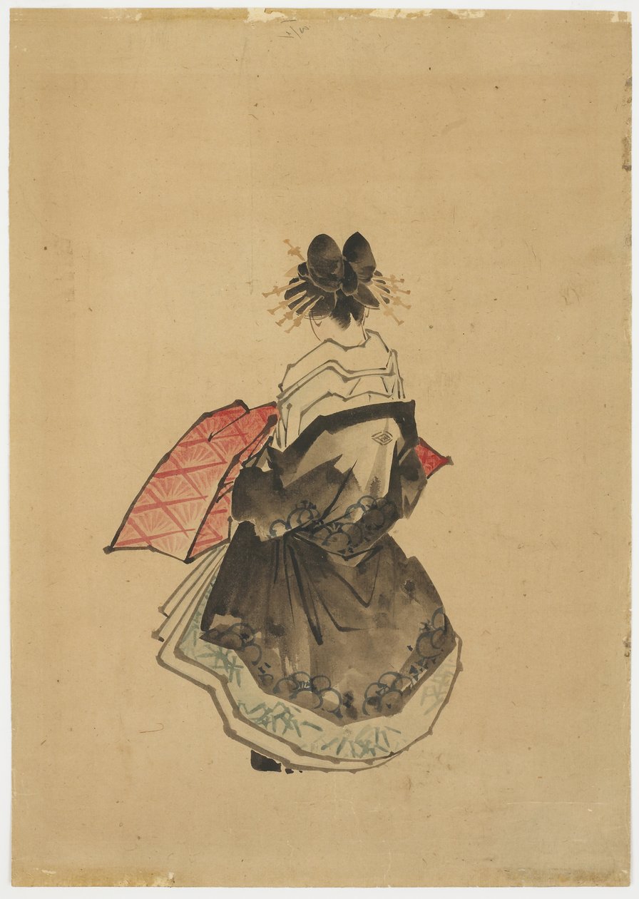 Elegante Schönheit (Eine Oiran) von Katsushika (school of) Hokusai
