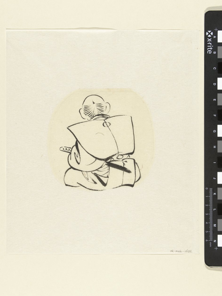 Sitzender Mann, von hinten gesehen von attributed to Katsushika Hokusai