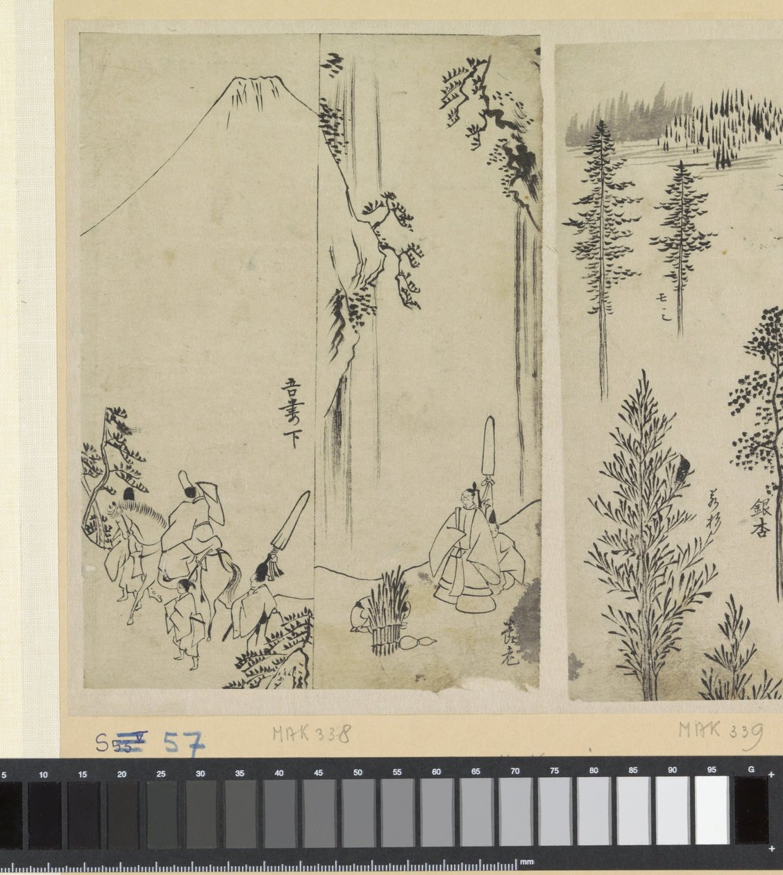 Reiter mit Gefolge und die Begrüßung des Daimyo von Katsushika Hokusai (possibly)