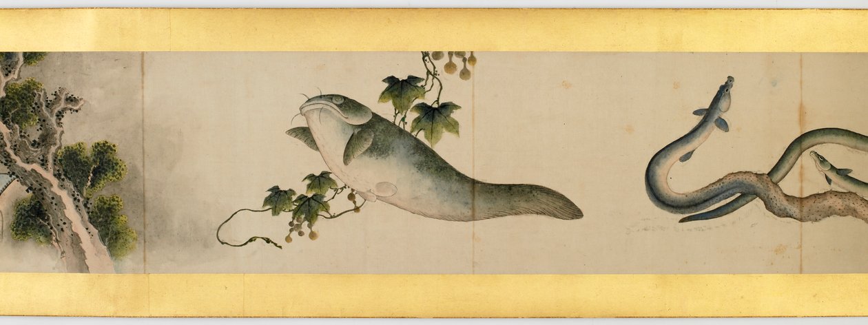 Detail einer Bildrolle mit verschiedenen Bildern, Edo-Periode, 1839 (Detail) von Katsushika Hokusai