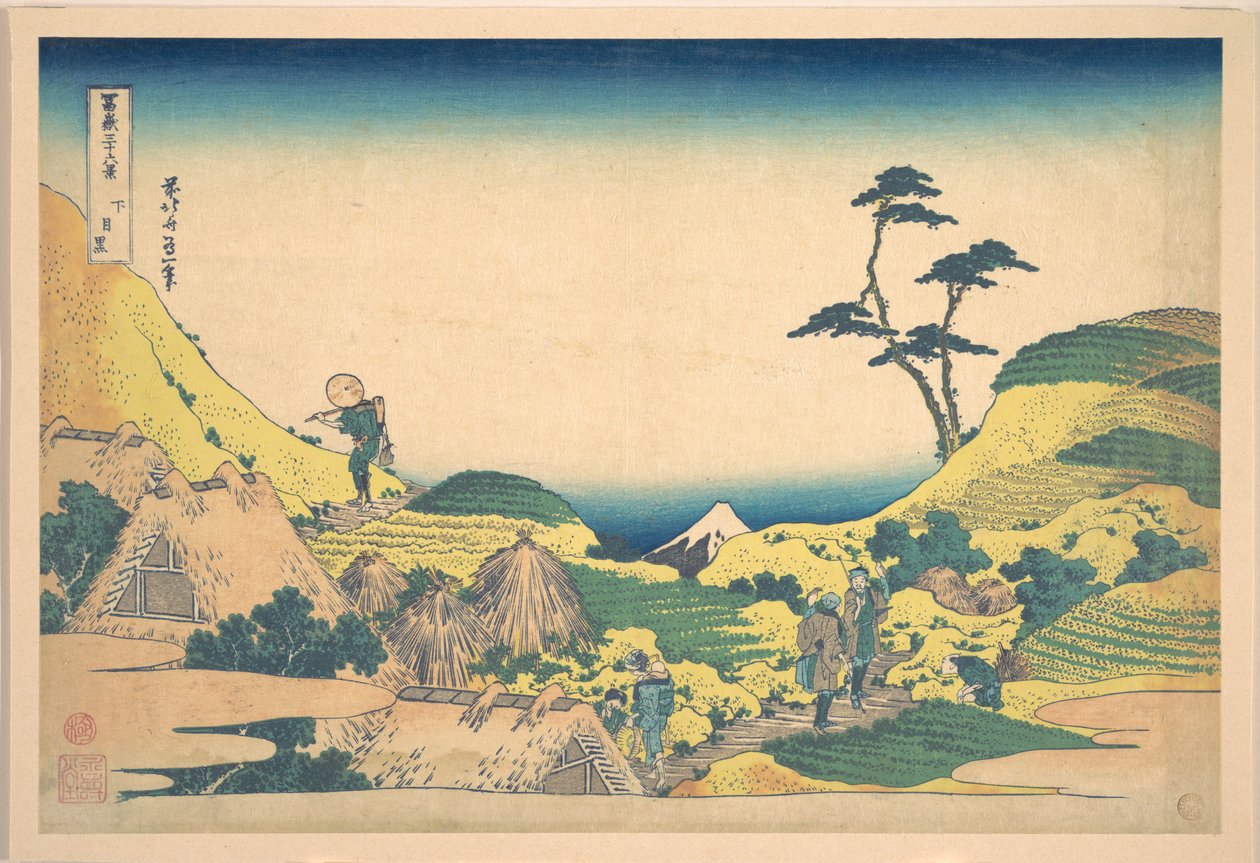 Unteres Meguro (Shimo Meguro), aus der Serie Sechsunddreißig Ansichten des Berges Fuji (Fugaku sanjūrokkei) von Katsushika Hokusai