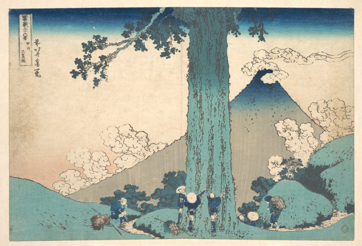 Mishima-Pass in der Provinz Kai, aus der Serie Sechsunddreißig Ansichten des Berges Fuji von Katsushika Hokusai