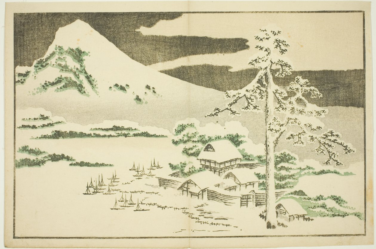 Der Berg Fuji im Winter, aus dem Bilderbuch der realistischen Gemälde von Hokusai (Hokusai shashin gafu) von Katsushika Hokusai