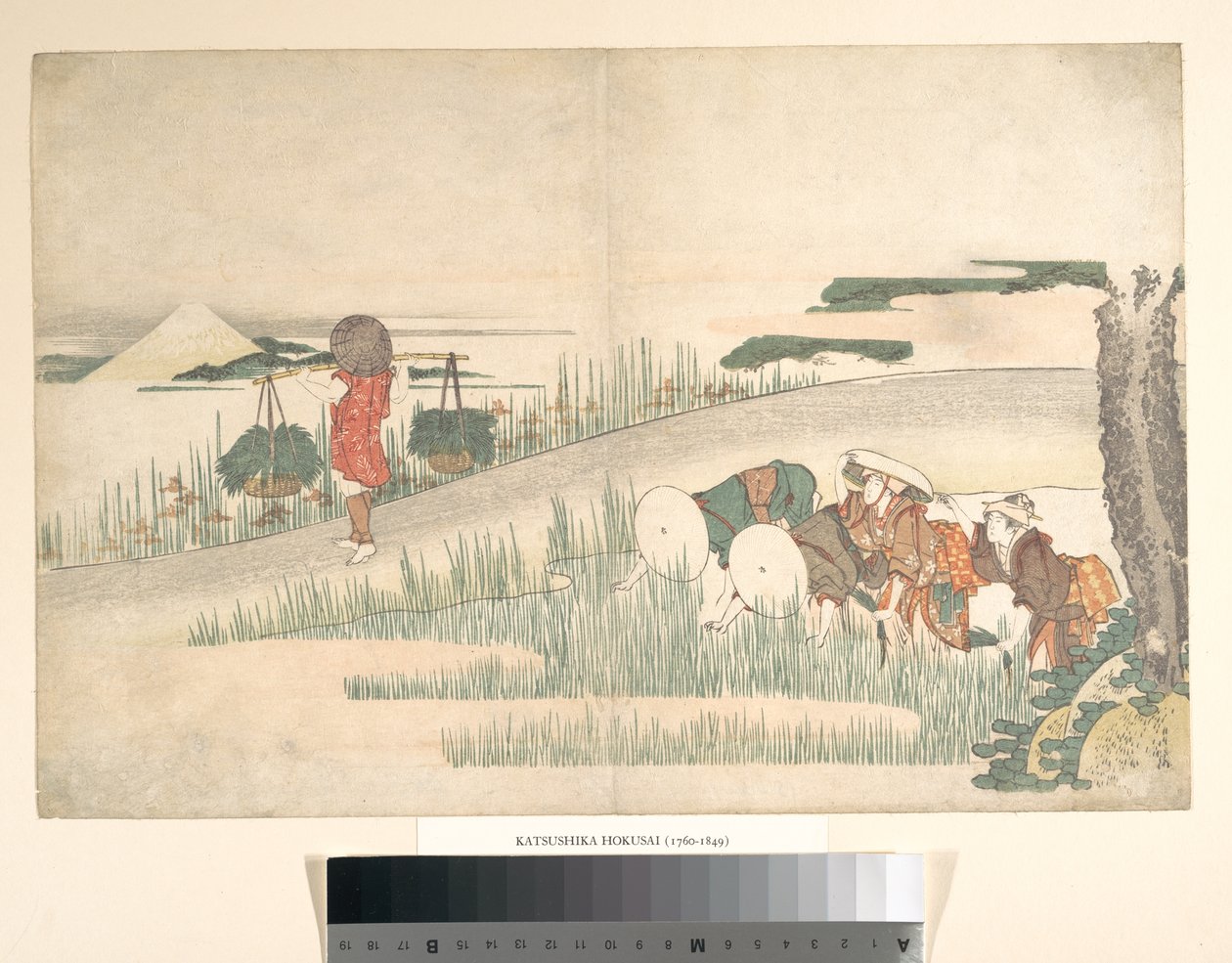 Frühling in den Reisfeldern von Katsushika Hokusai