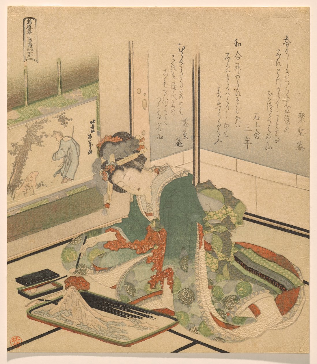 Stein, aus der Serie Drei Kinder von Katsushika Hokusai