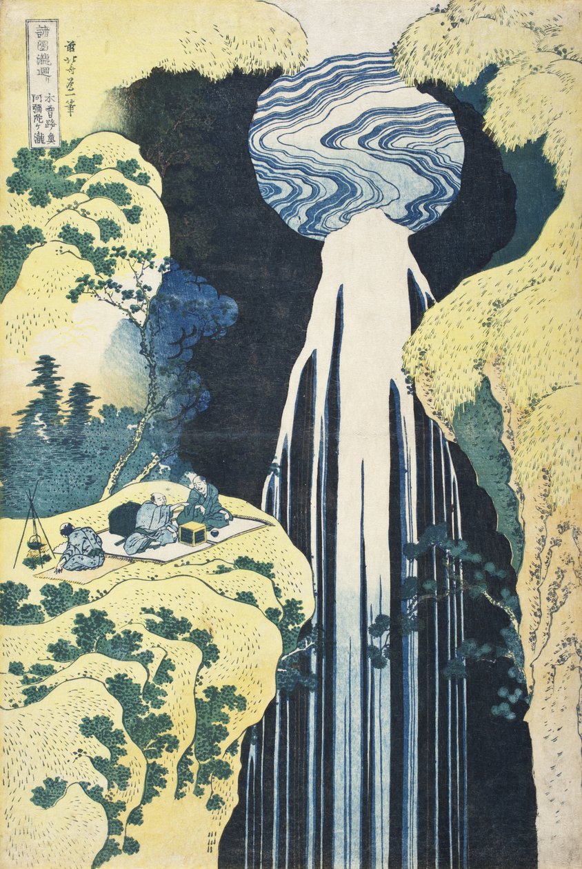 Der Amida-Wasserfall in den entlegenen Gebieten der Kisokaidō-Straße von Katsushika Hokusai