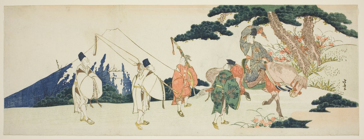 Die östliche Reise des berühmten Dichters Ariwara no Narihira von Katsushika Hokusai