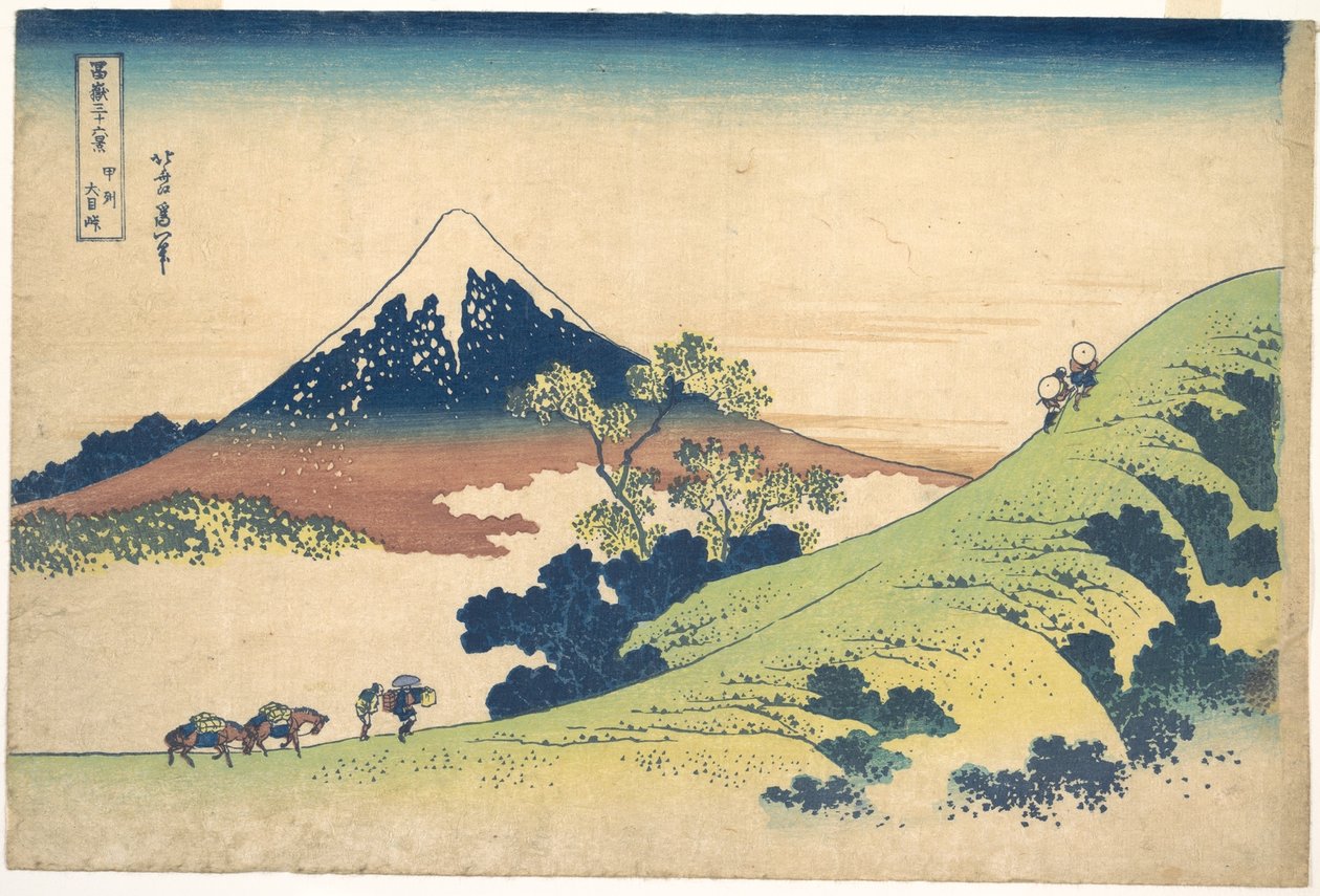 Der Inume-Pass in der Provinz Kai (Kōshū Inume tōge), aus der Serie Sechsunddreißig Ansichten des Berges Fuji (Fugaku sanjūrokkei) von Katsushika Hokusai