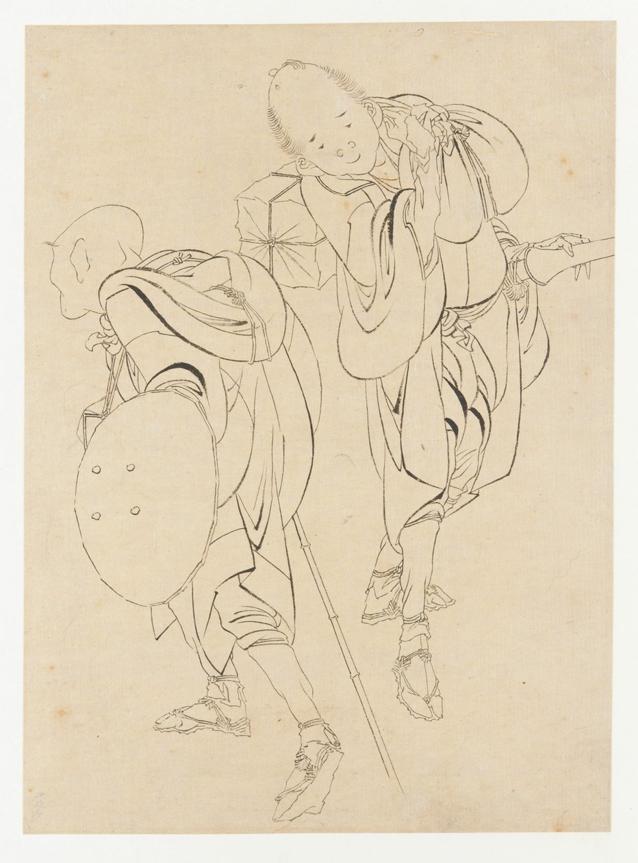 Reisende, spätes 18. - frühes 19. Jahrhundert von Katsushika Hokusai