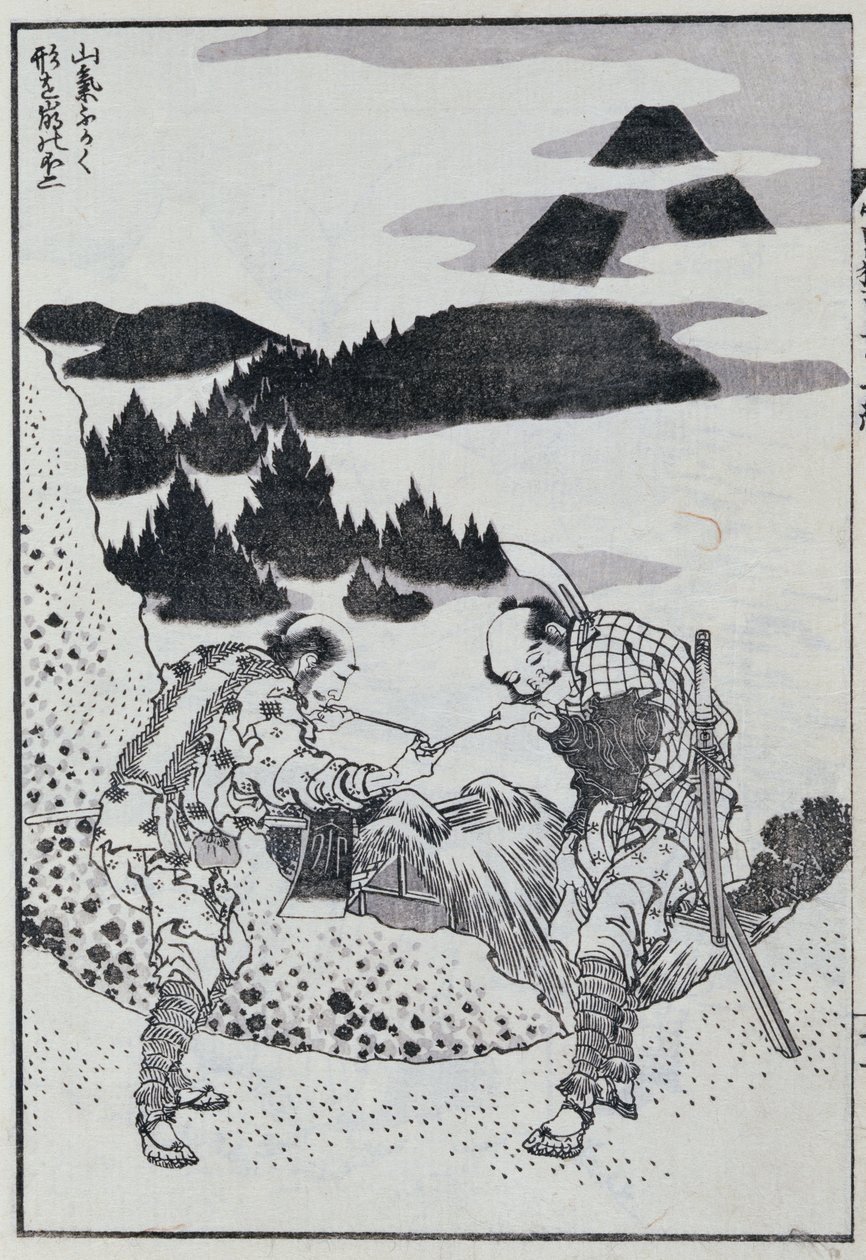 Zwei Männer, aus einem Manga (Farbholzschnitt) von Katsushika Hokusai