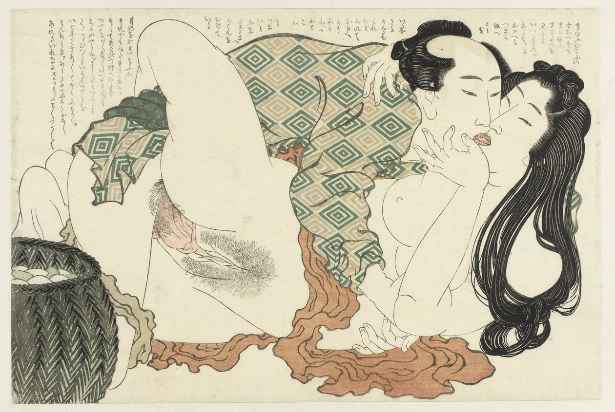 Küssender Fischer und Taucherin von Katsushika Hokusai