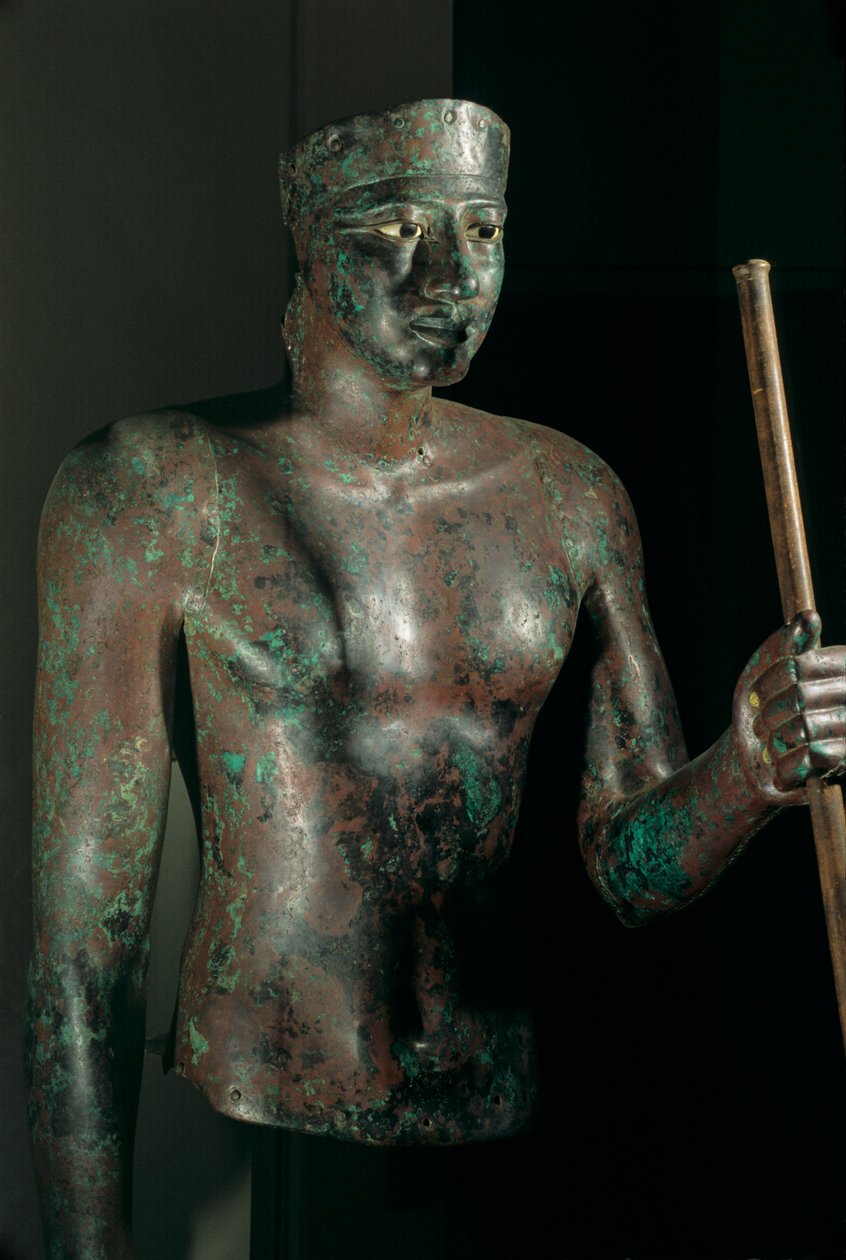 Statue von Pepi I, Kupfer mit eingelegten Augen aus Kalkstein und Obsidian, aus dem Tempel von H von Kenneth Garrett