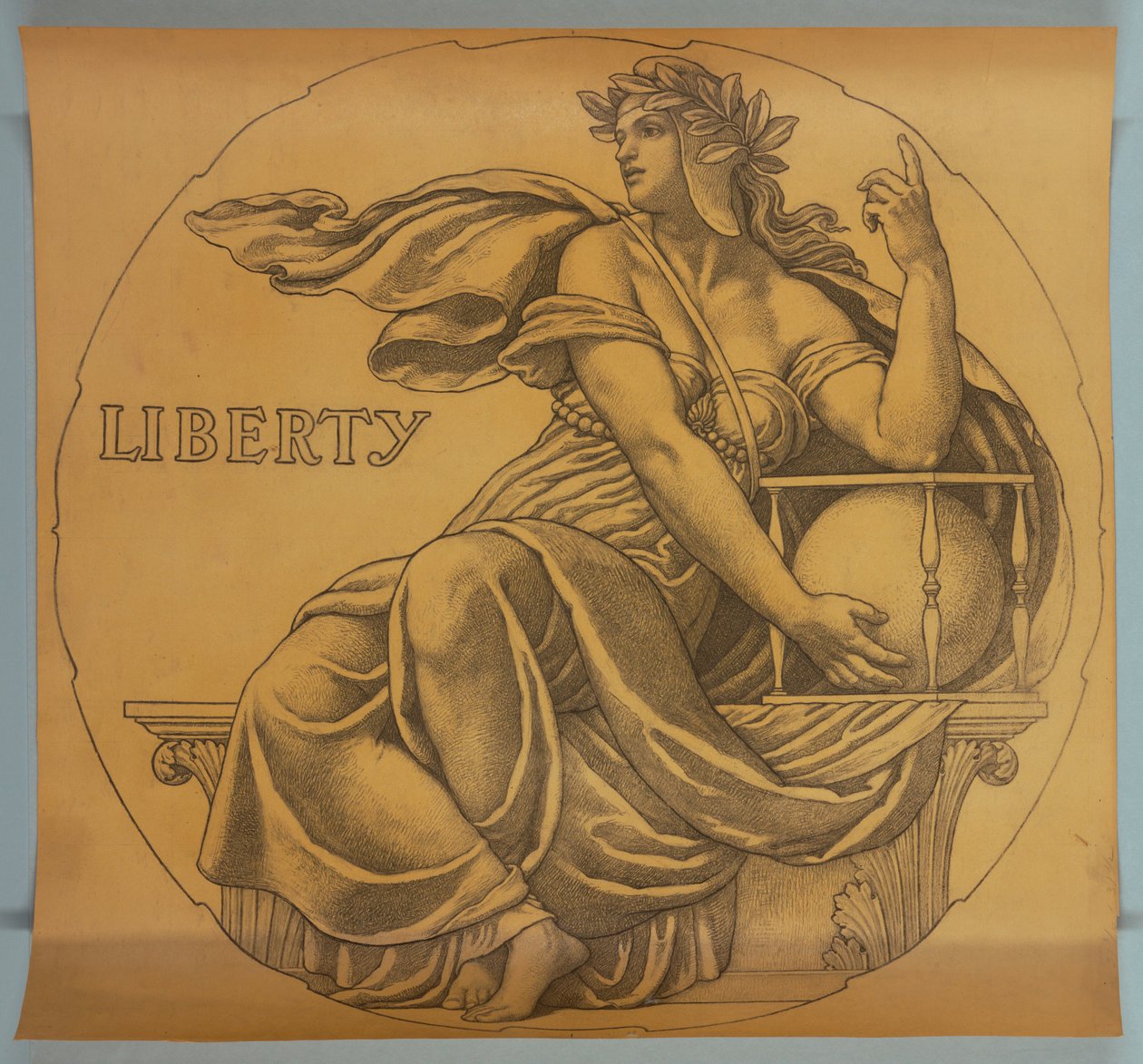 Freiheit, Cartoon für Mosaik in der Rotunde des Wisconsin State Capitol von Kenyon Cox