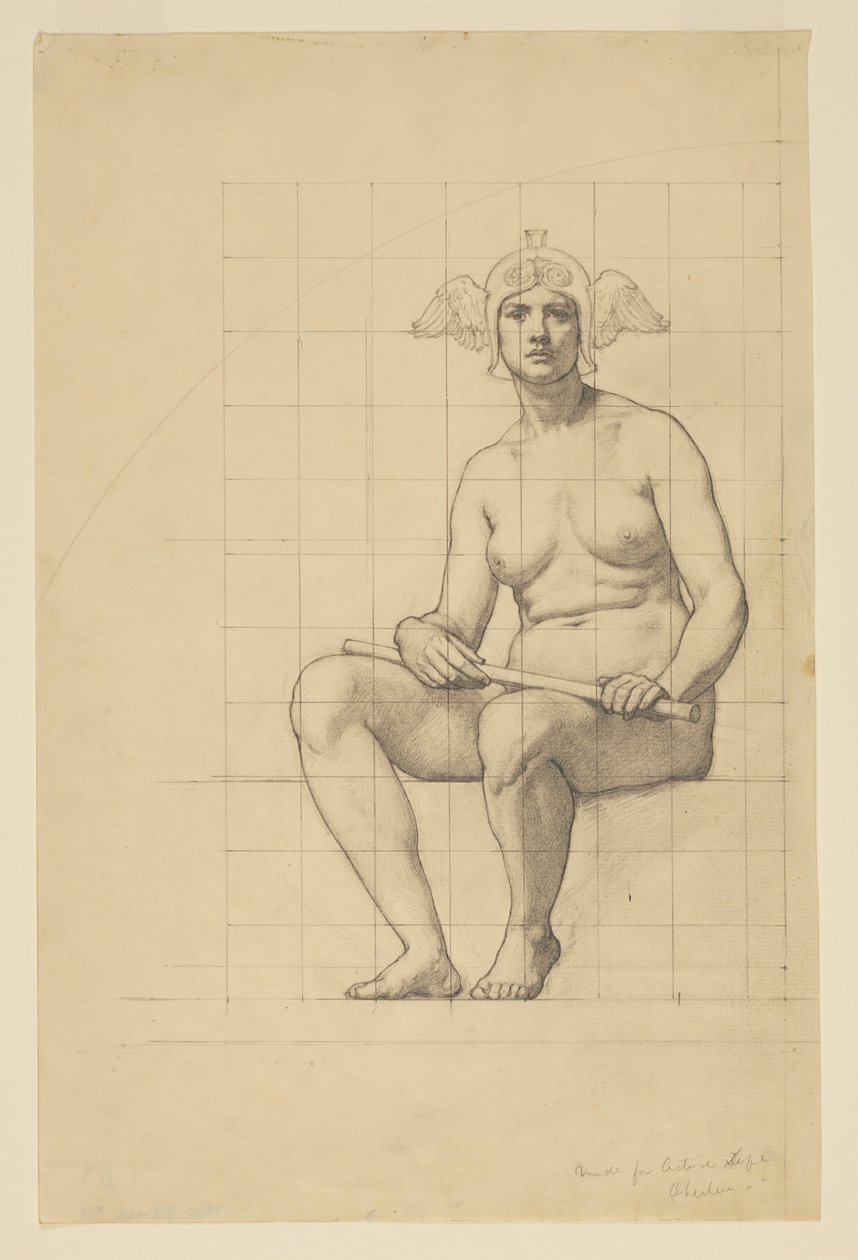 Aktstudie für "Das aktive Leben," Lunette im Verwaltungsgebäude, Oberlin College, Oberlin, OH von Kenyon Cox