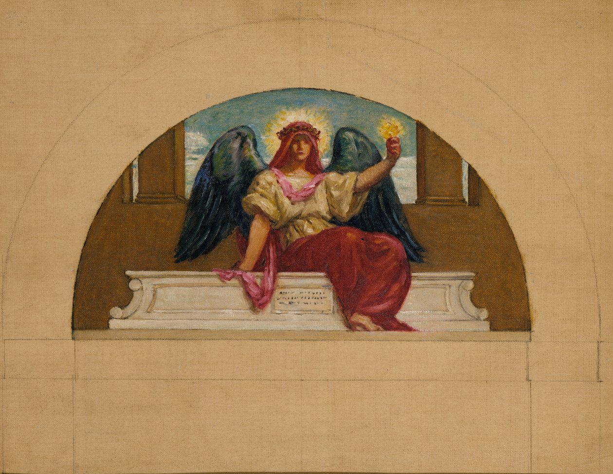 Skizze für das Wandgemälde am Oberlin College, Der Geist der selbstaufopfernden Liebe, ca. 1914 von Kenyon Cox