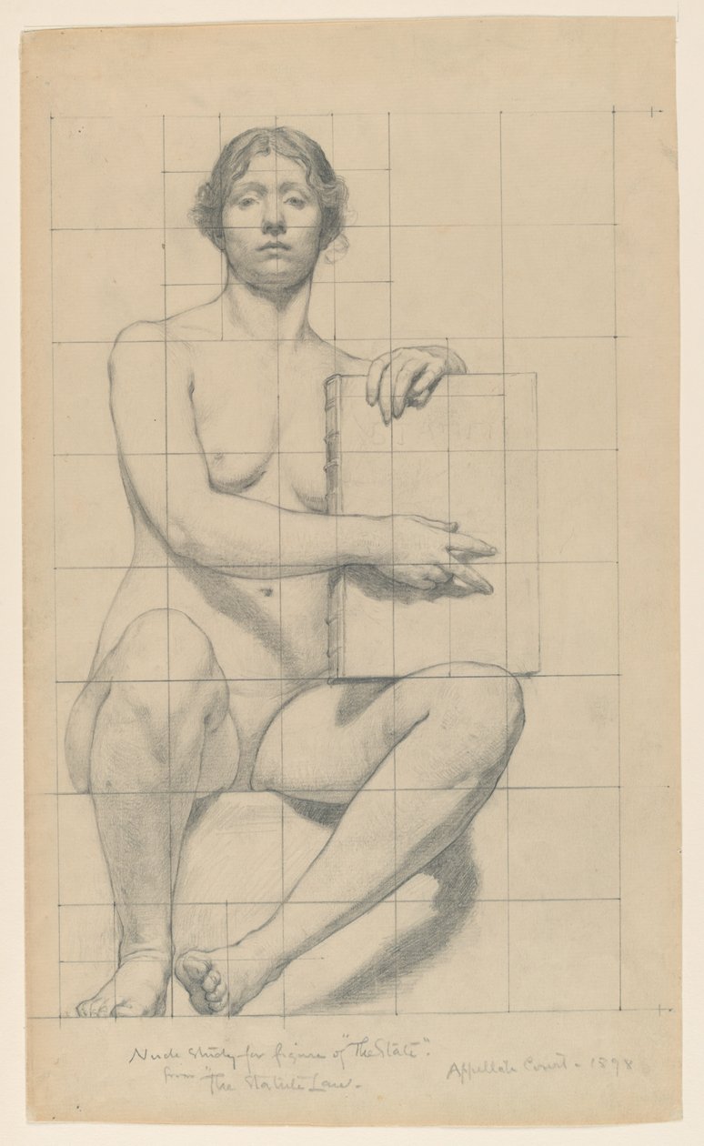 Studie für "Der Staat," "Die Herrschaft des Gesetzes," Appellate Division Court House, New York, NY von Kenyon Cox