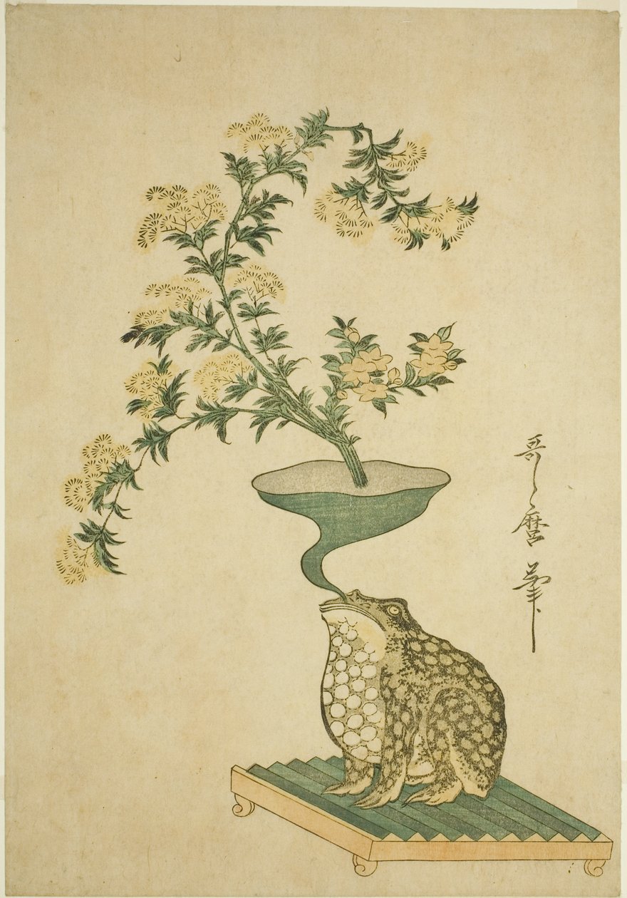 Eine Anordnung von Valerian (Ominaeshi) und Chinesischen Glockenblumen (Kikyo) von Kitagawa Utamaro