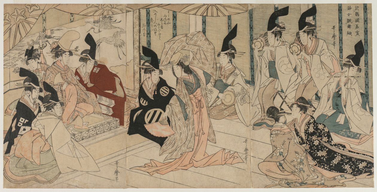 Szene aus dem Stück Der Schatz der treuen Vasallen (Chushingura) von Kitagawa Utamaro