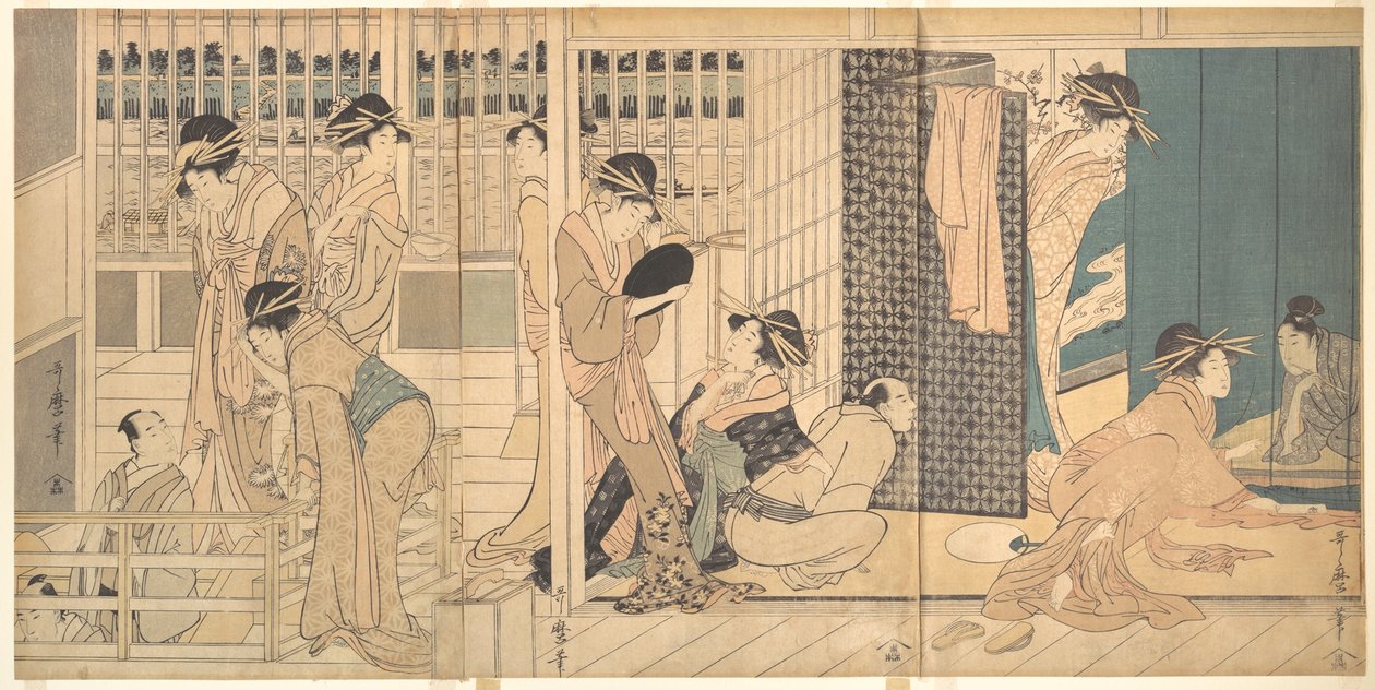 Szene in der Yoshiwara von Kitagawa Utamaro