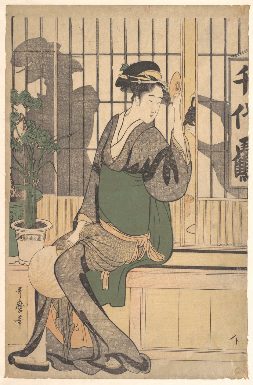 Schatten auf dem Shoji von Kitagawa Utamaro