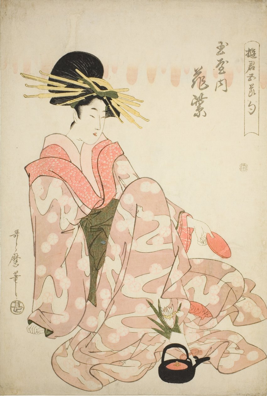 Die Kurtisane Hanamurasaki vom Tamaya, aus der Serie "Kurtisanen der fünf Feste (Yukun gosekku)" von Kitagawa Utamaro